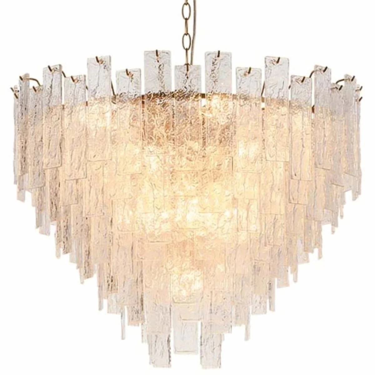 Luxury glass chandelier brass Ø 52 cm - hotel & living room chandelier