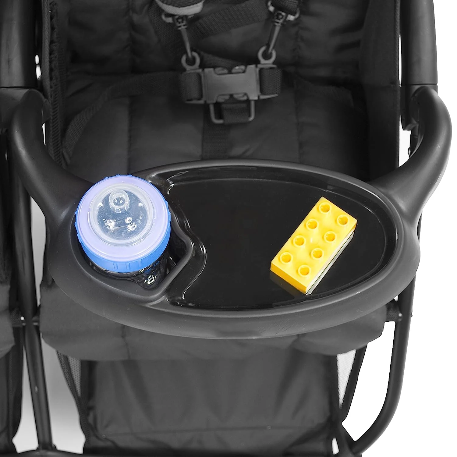 Doppelkinderwagen für Babys und Kleinkinder |  Cloud Plus – einfach zusammenklappbar, verstellbare Sitze, Ablagen für Kinder und Eltern, großer Stauraum, ausziehbare Vordächer – Rot/Schwarz