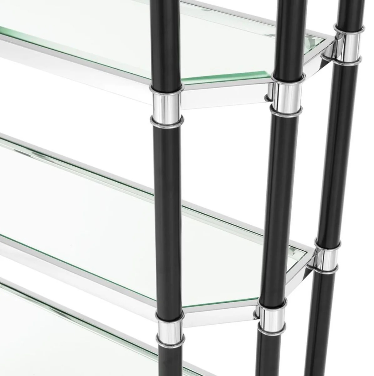 Luxury living room shelf cabinet silver / black 110 x 35 x H. 220 cm - living room cabinet