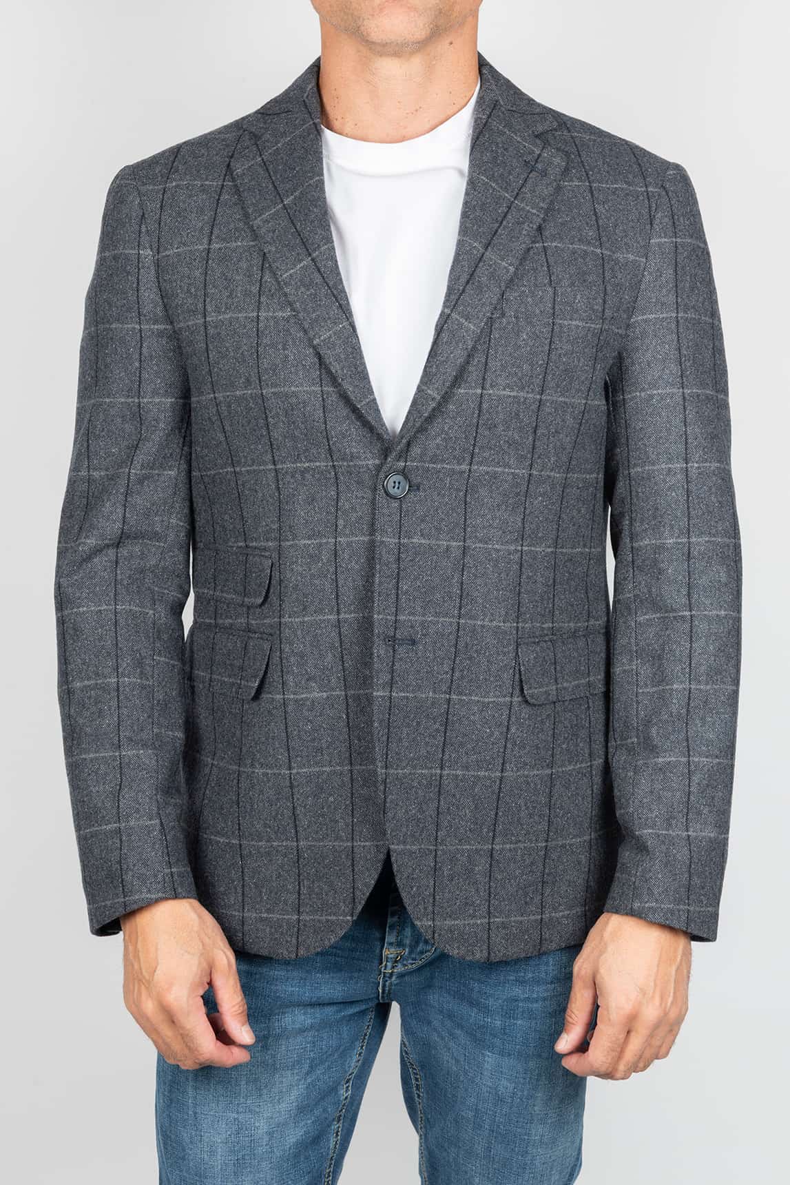 Rivera-Spanien Grauer Blazer mit Karos