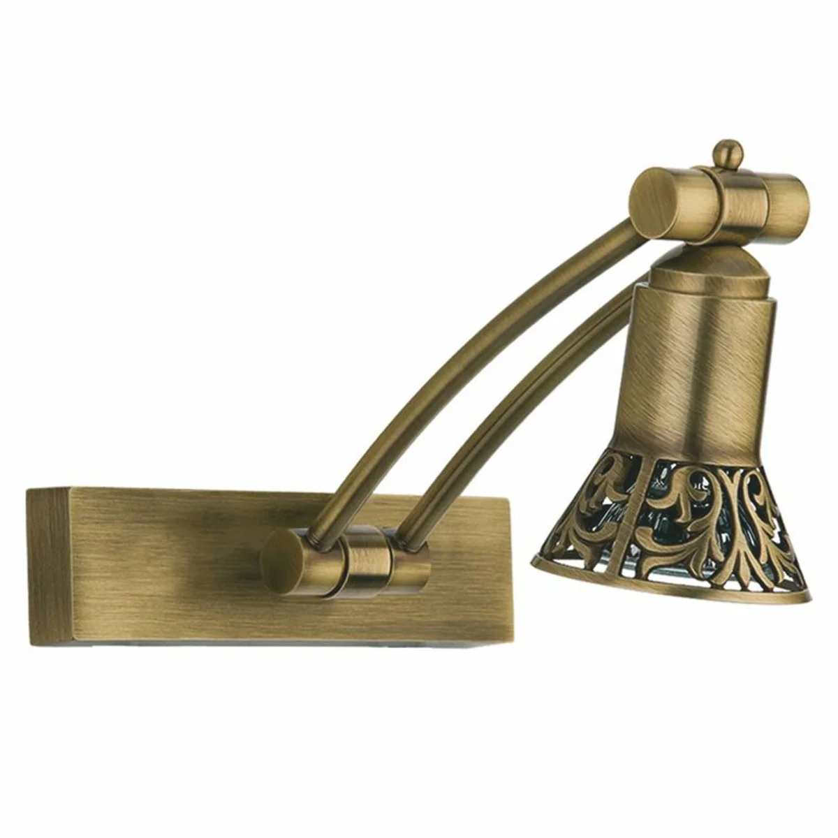 Luxury baroque LED wall light / reading light brass with patina H. 20 cm