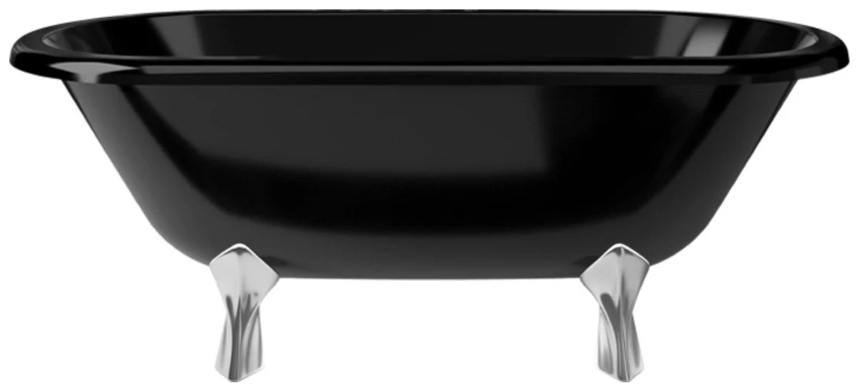 Art Nouveau bathtub black / silver 170 cm - Freestanding retro style bathtub