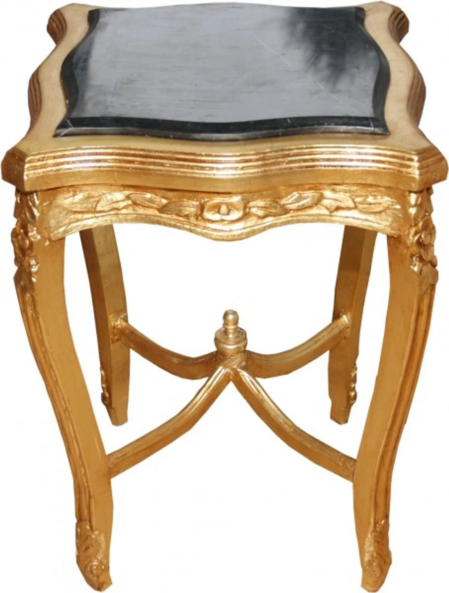 Baroque side table with marble top square gold Mod2 62 x 43 cm - antique style