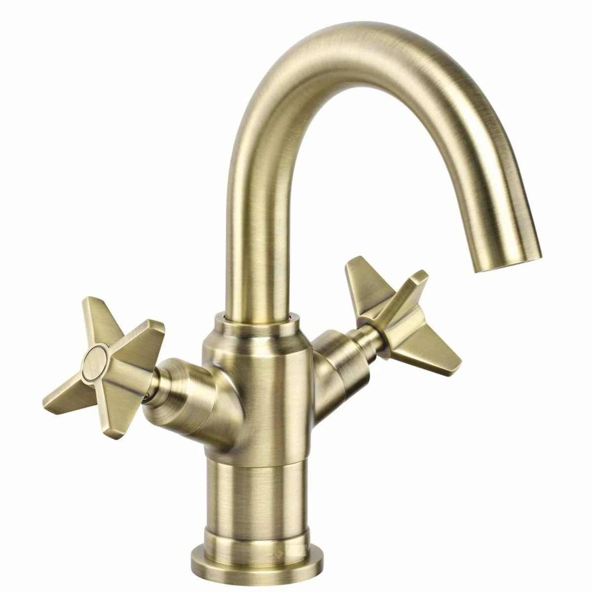 Art Nouveau brass basin mixer H. 21.4 cm