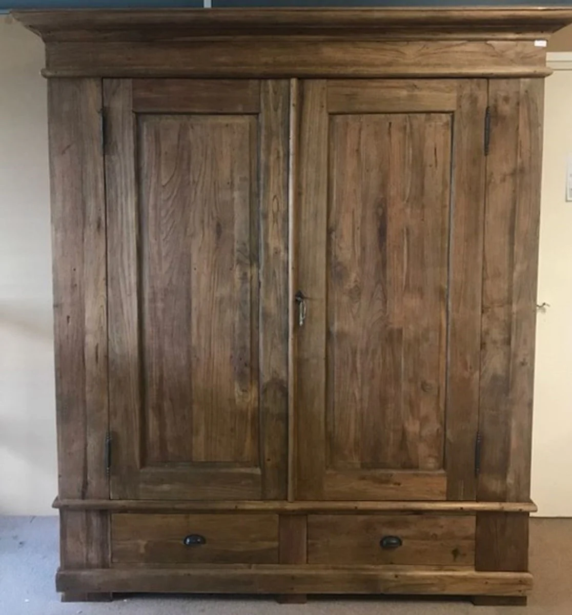 Country house style teak bedroom cupboard brown 188 cm