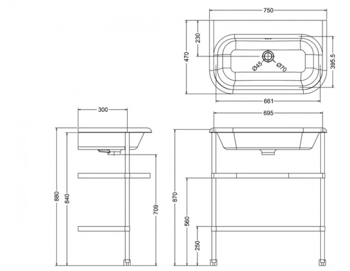 Art Nouveau standing washbasin natural stone white / stainless steel W 75cm - Art Deco washbasin baroque antique style