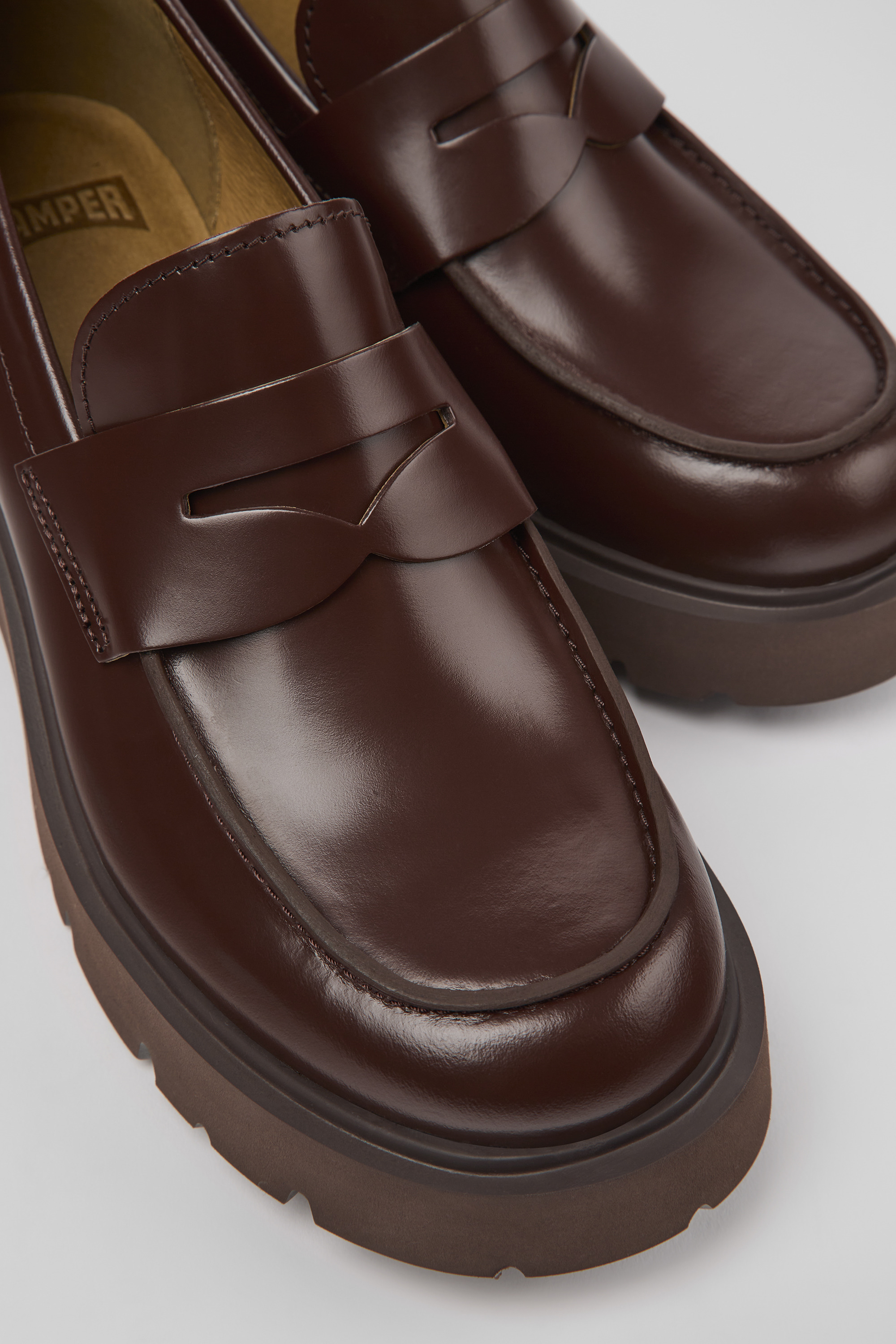 Milah - burgundige Leder-Loafer für Frauen