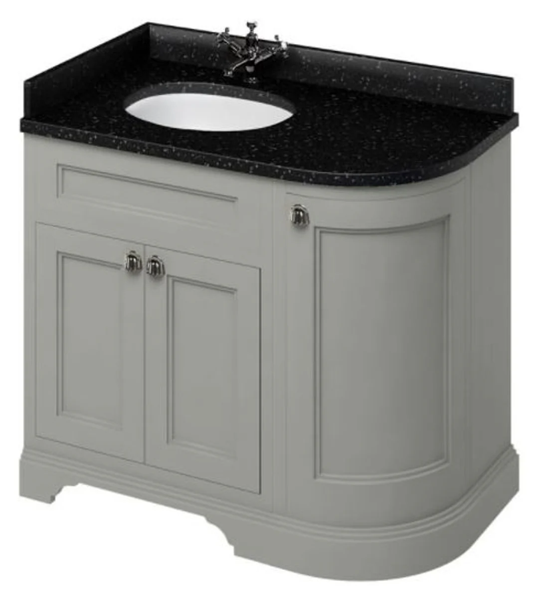 Washing cabinet / vanity unit with granite top and 3 doors 98 x 55 x H. 93 cm