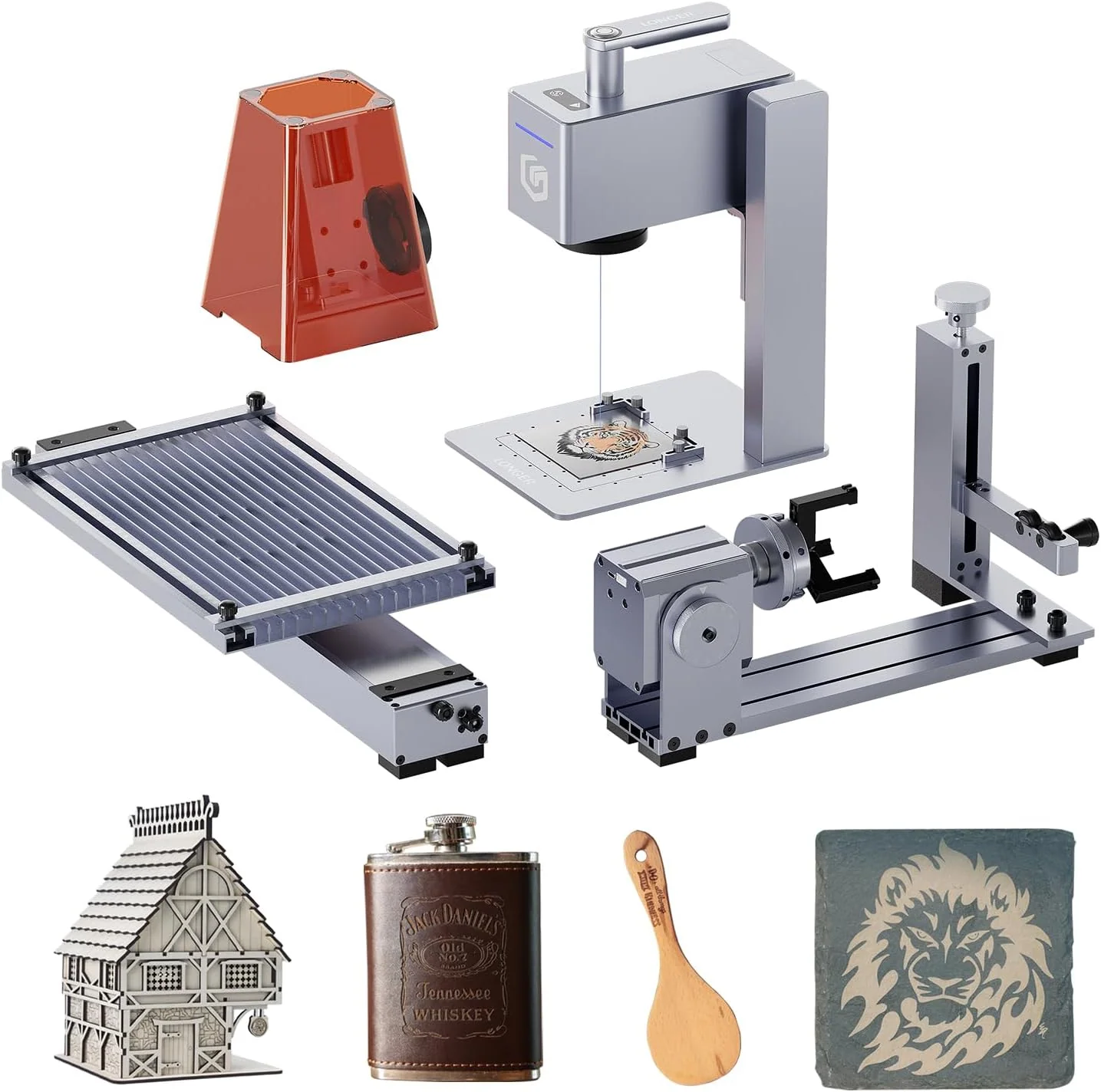 Longer Nano Pro 12W Portable Laser Engraver with Rotating Extension and Slide Extension, 5000mm/s High Speed, DIY Engraving Tool for Wood, Acrylic, Leather, Cloth, Metal, Ceramic