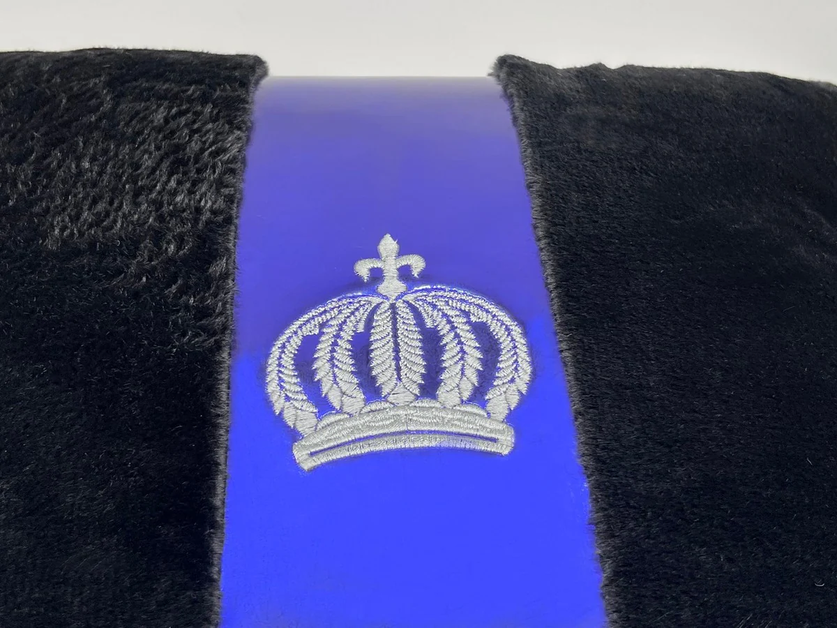 Harald Glööckler luxury decorative cushion Pompöös by black / royal blue - Glööckler cushions - designer decorative cushions - Harald Glööckler designer decorative accessories