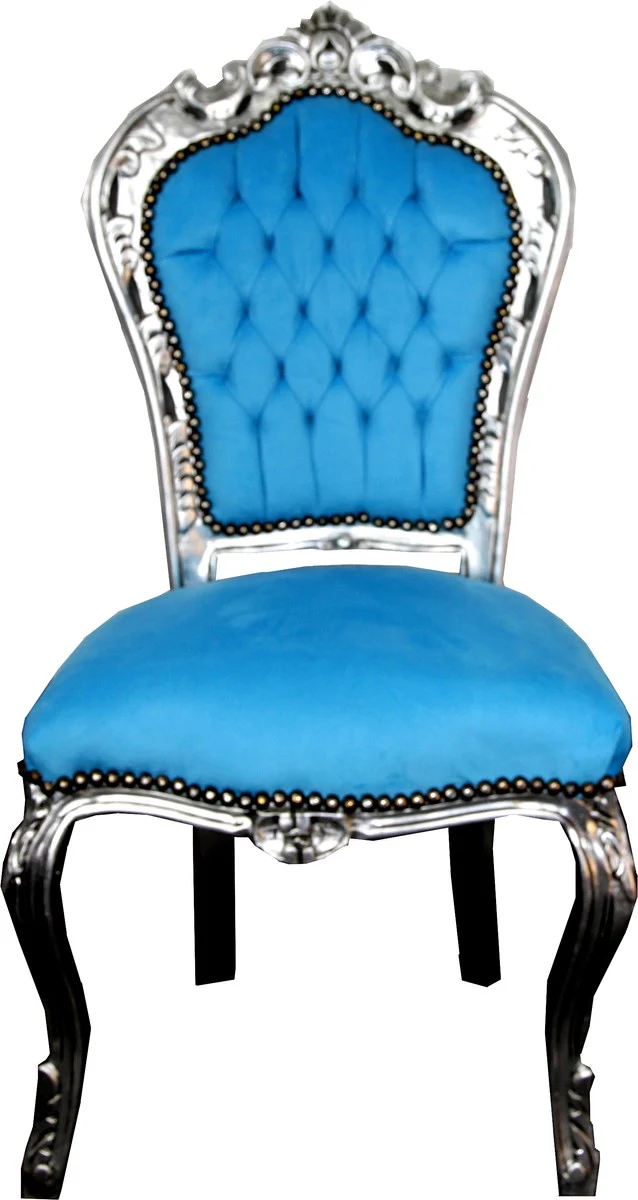 Baroque Dining Room Chair Turquoise / Silver - Baroque Furniture Chairs Interior