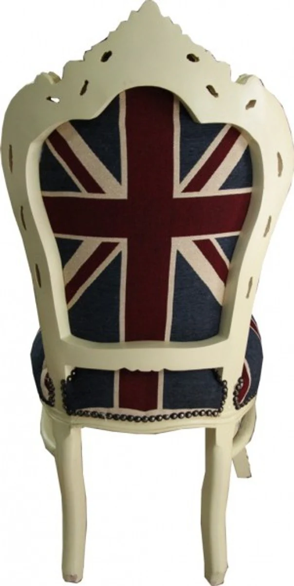 Baroque dining room chair Union Jack / cream
