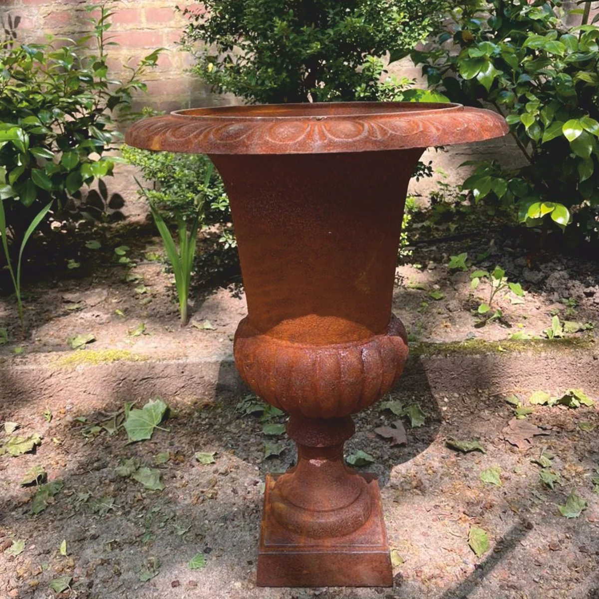 Barock Gusseisen Blumentopf Rost H. 62 cm - Barockstil Garten Deko