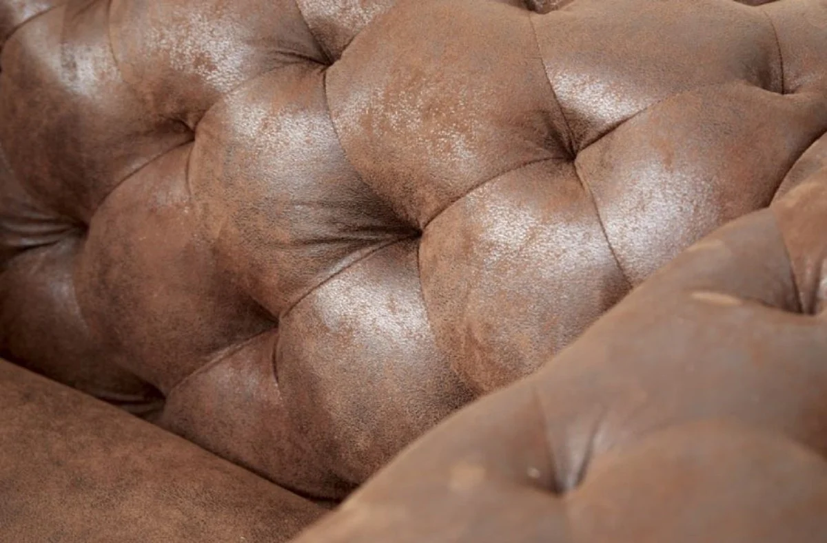 Chesterfield living room armchair antique brown 120 x 100 x H. 70 cm - Chesterfield living room furniture