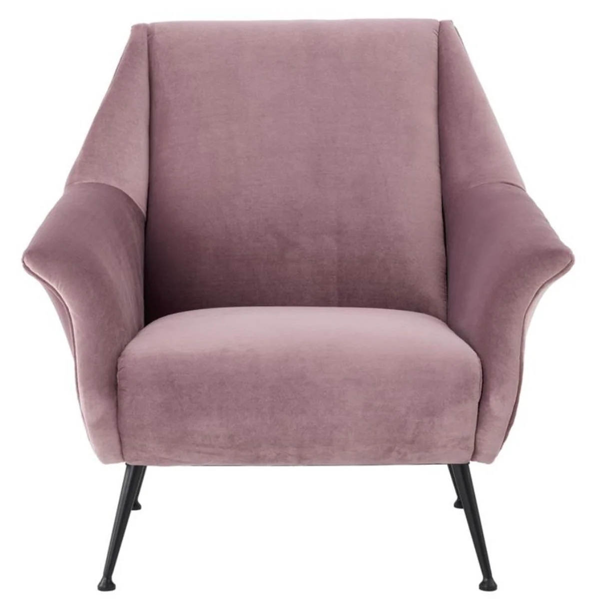 Luxury armchair in purple with black legs 88 x 80 x H. 91 cm - designer club furniture