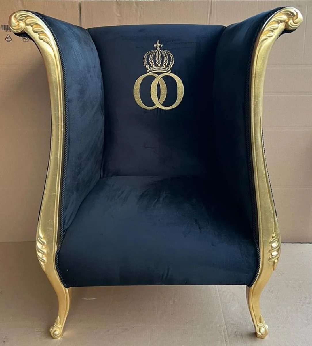 Extravagant Pompöös by luxury designer armchair by Harald Glööckler black / gold - Pompöös baroque armchair - noble and magnificent