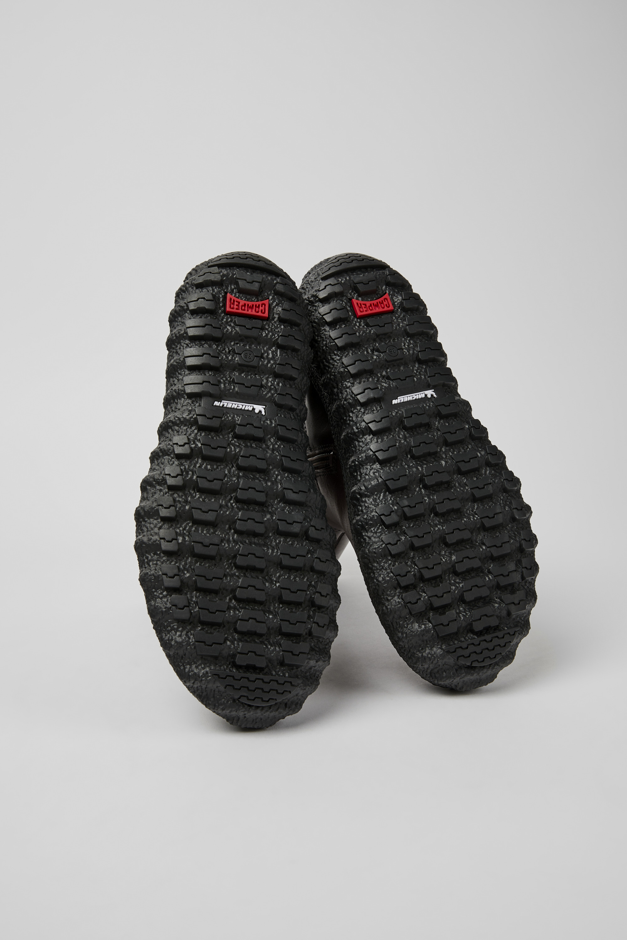 Ground MICHELIN - Schwarze Leder Stiefeletten für Damen