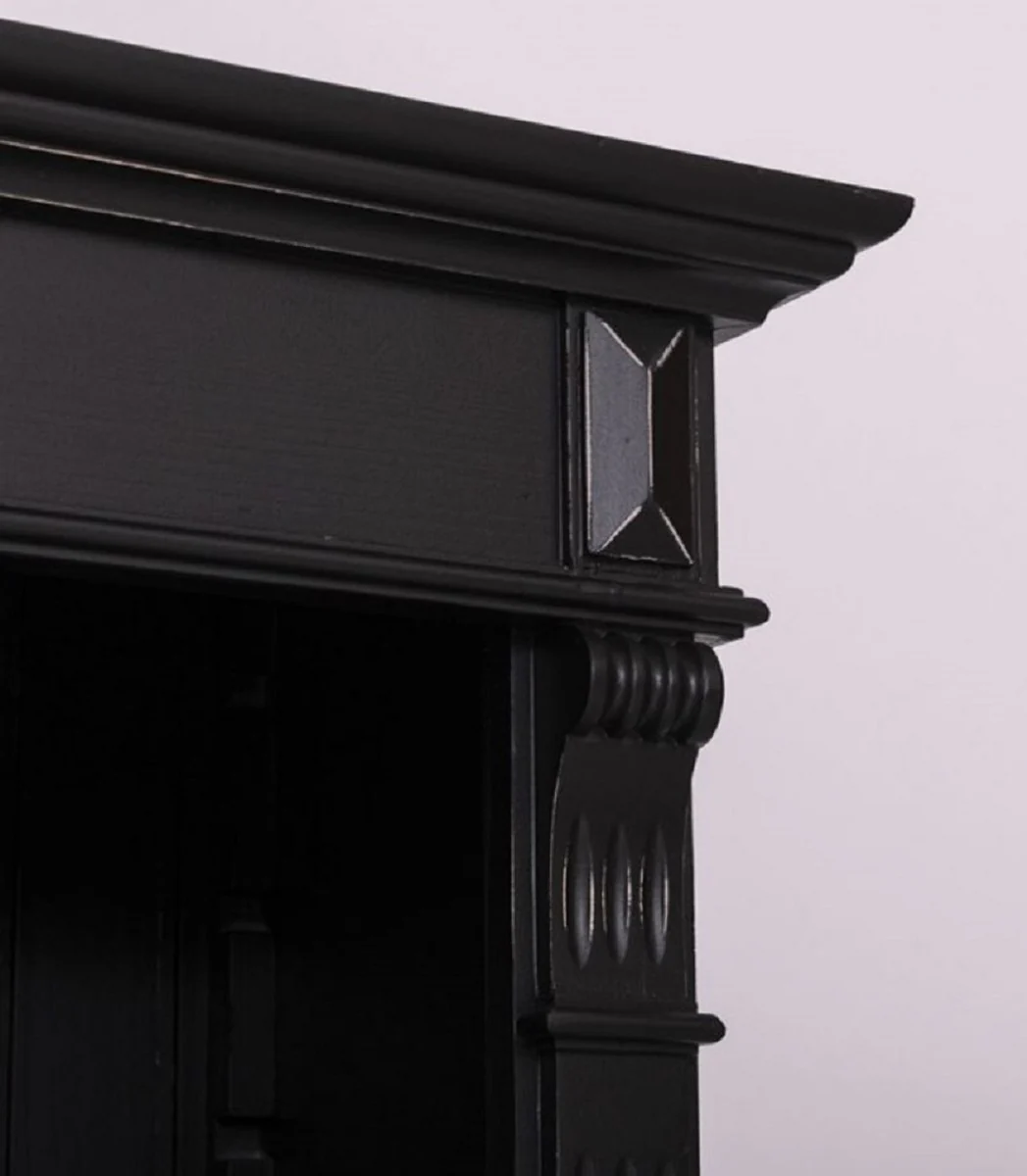 Country house style shelf cabinet antique black 70 x 39 x H. 197 cm - solid wood cabinet - bookcase - living room cabinet - country house style furniture