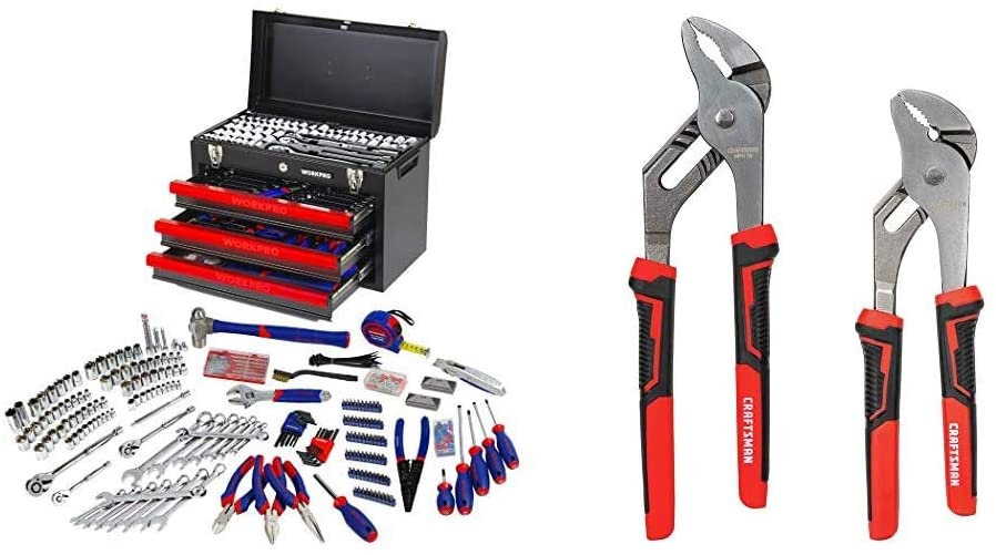 408-Piece Mechanics Tool Set mit 3-Drawer Heavy Duty Metal Box (W009044A)
