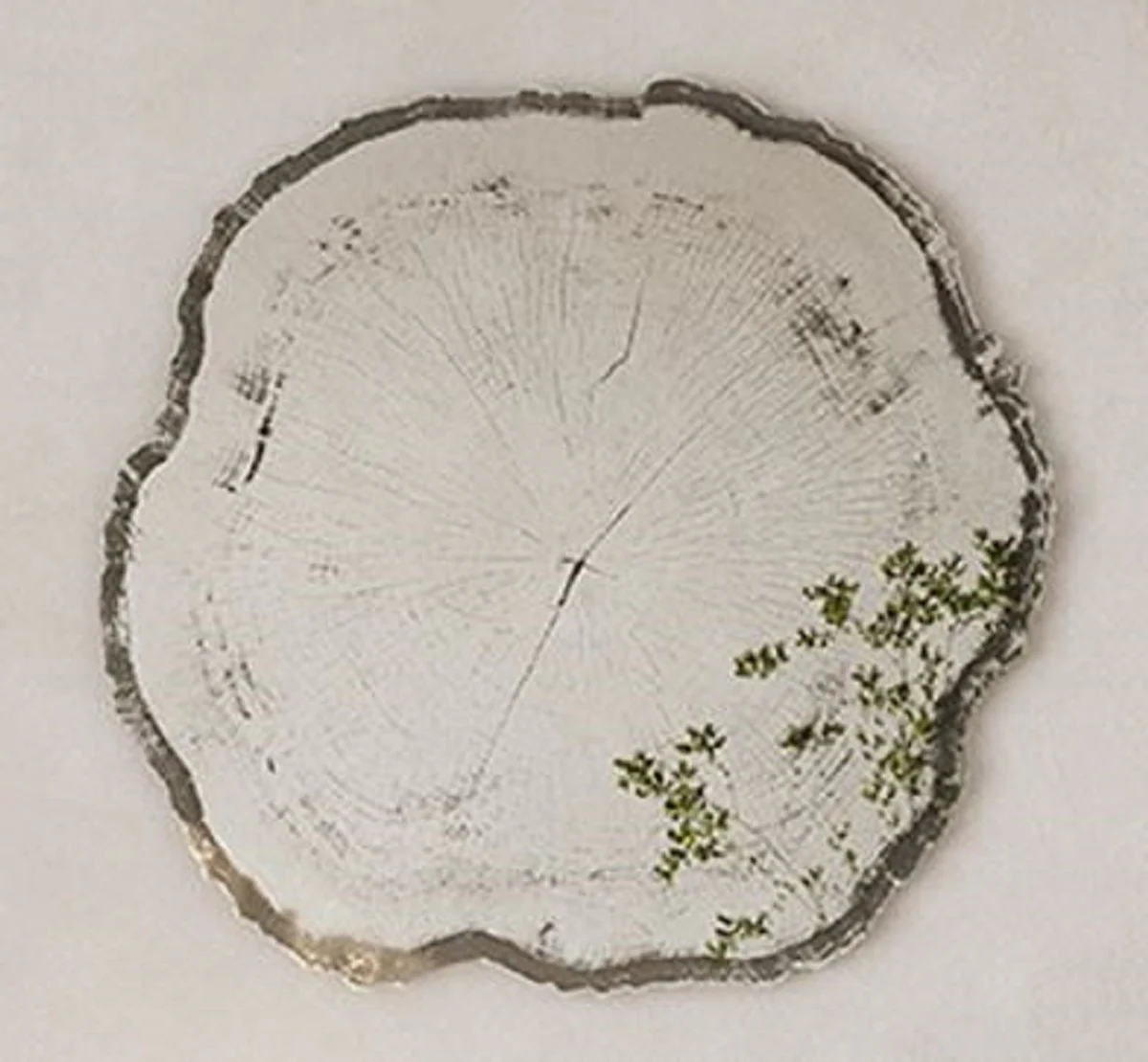 Luxury wall mirror in tree disc design white / black 80 x 2.5 x H. 78 cm - living room mirror - bedroom mirror - cloakroom mirror - luxury furniture - luxury interior