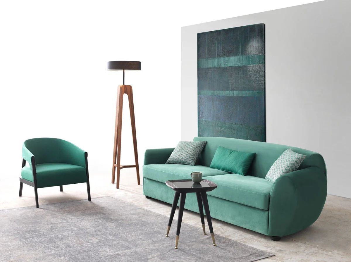 Luxury side table black / green / antique brass 45 x 45 x H. 53 cm - Square table with marble top - Living room furniture - Hotel furniture - Luxury furniture