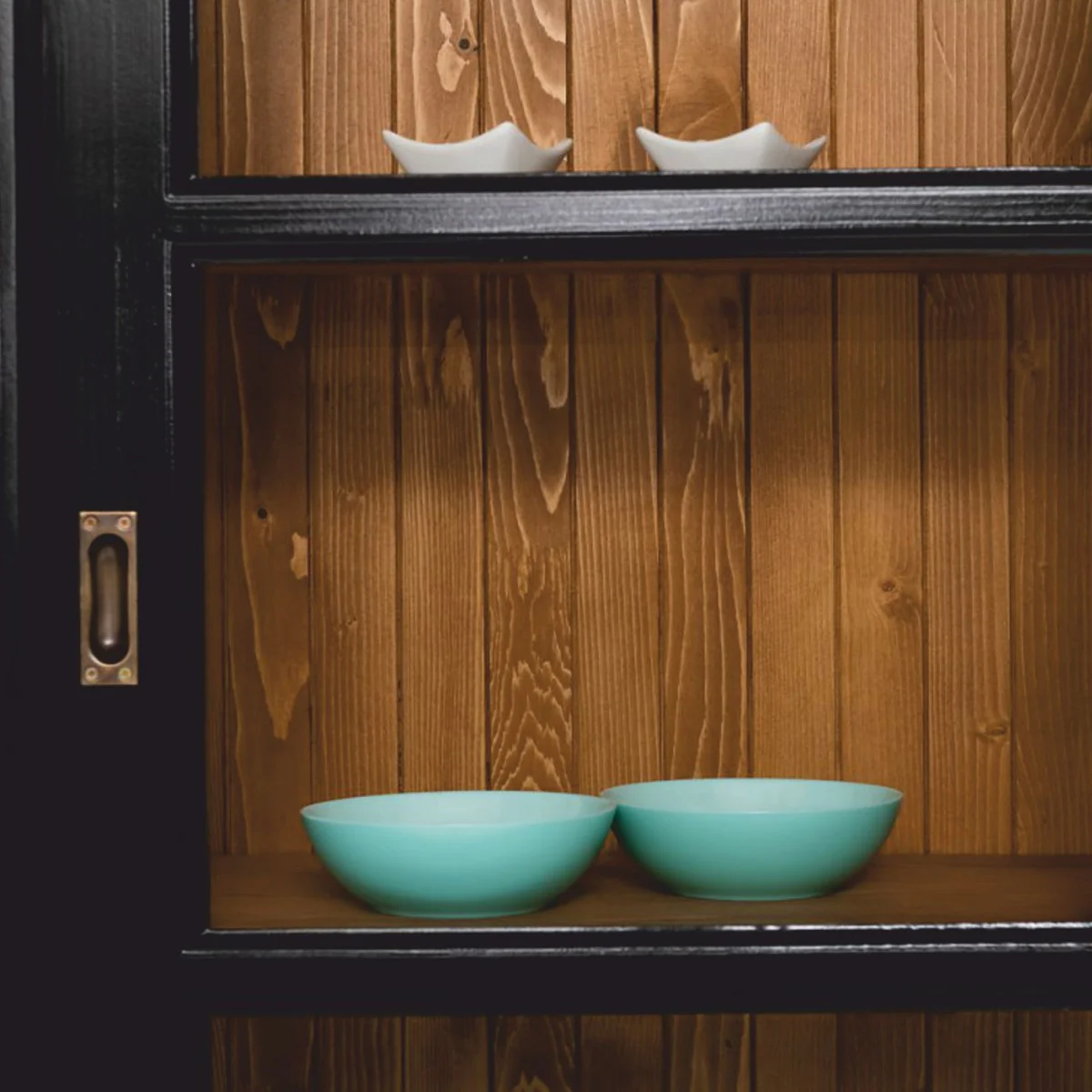 Country house style dining room cabinet black / brown 180 x 51 x H. 220 cm