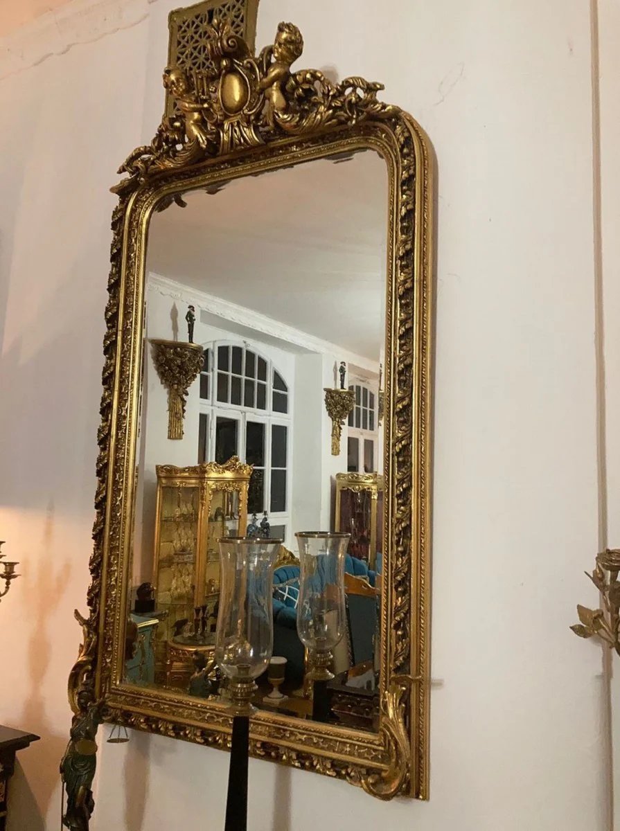 Baroque mirror gold - Baroque style mirror with decorations - Rectangular baroque style wall mirror - Baroque wardrobe mirror - Baroque furniture - Baroque style furniture - Noble & magnificent