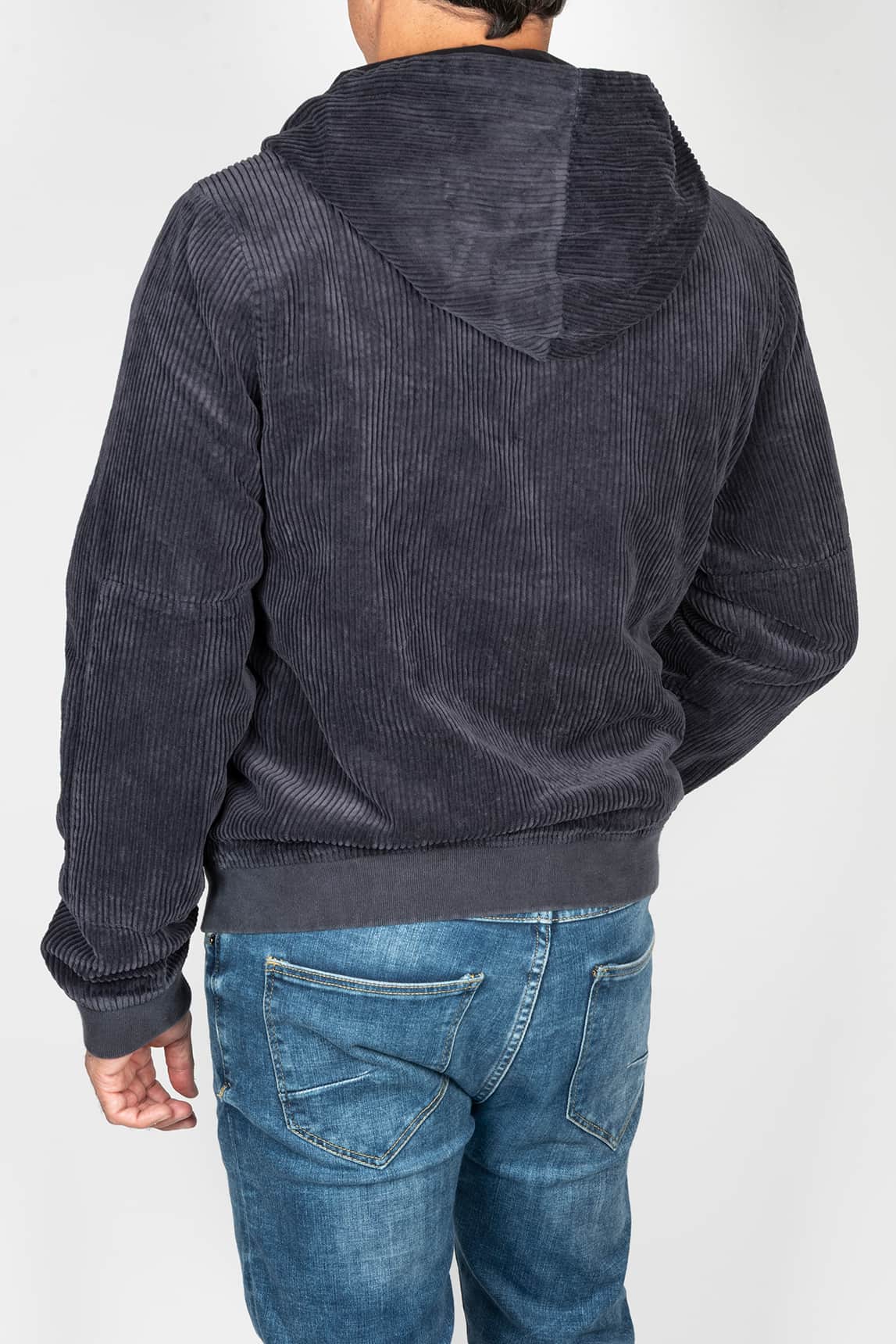 Rivera-Spain Keeling Cord-Sweatshirt mit grauer Kapuze