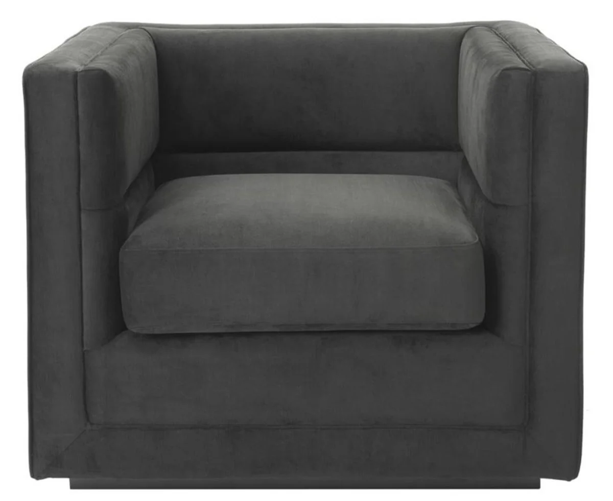 Luxury armchair anthracite gray 92 x 86 x H. 73.5 cm - Luxury living room armchair