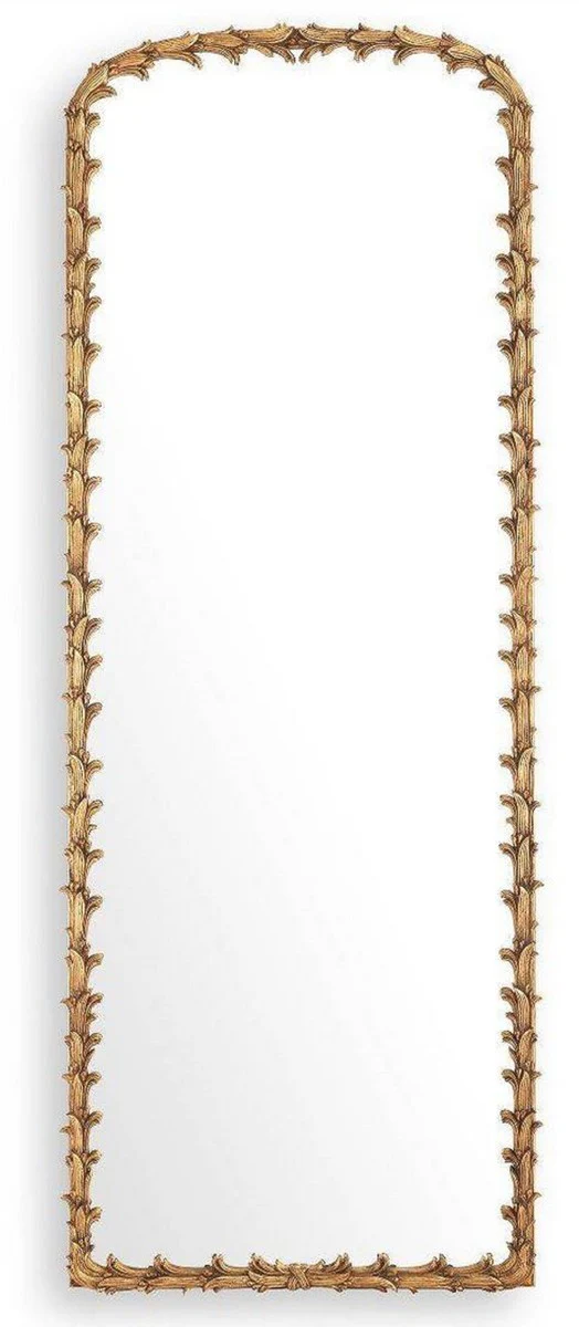 Luxury mirror antique gold 92.5 x 7 x H. 245.5 cm - mahogany wall mirror - full length mirror - wardrobe mirror - luxury collection