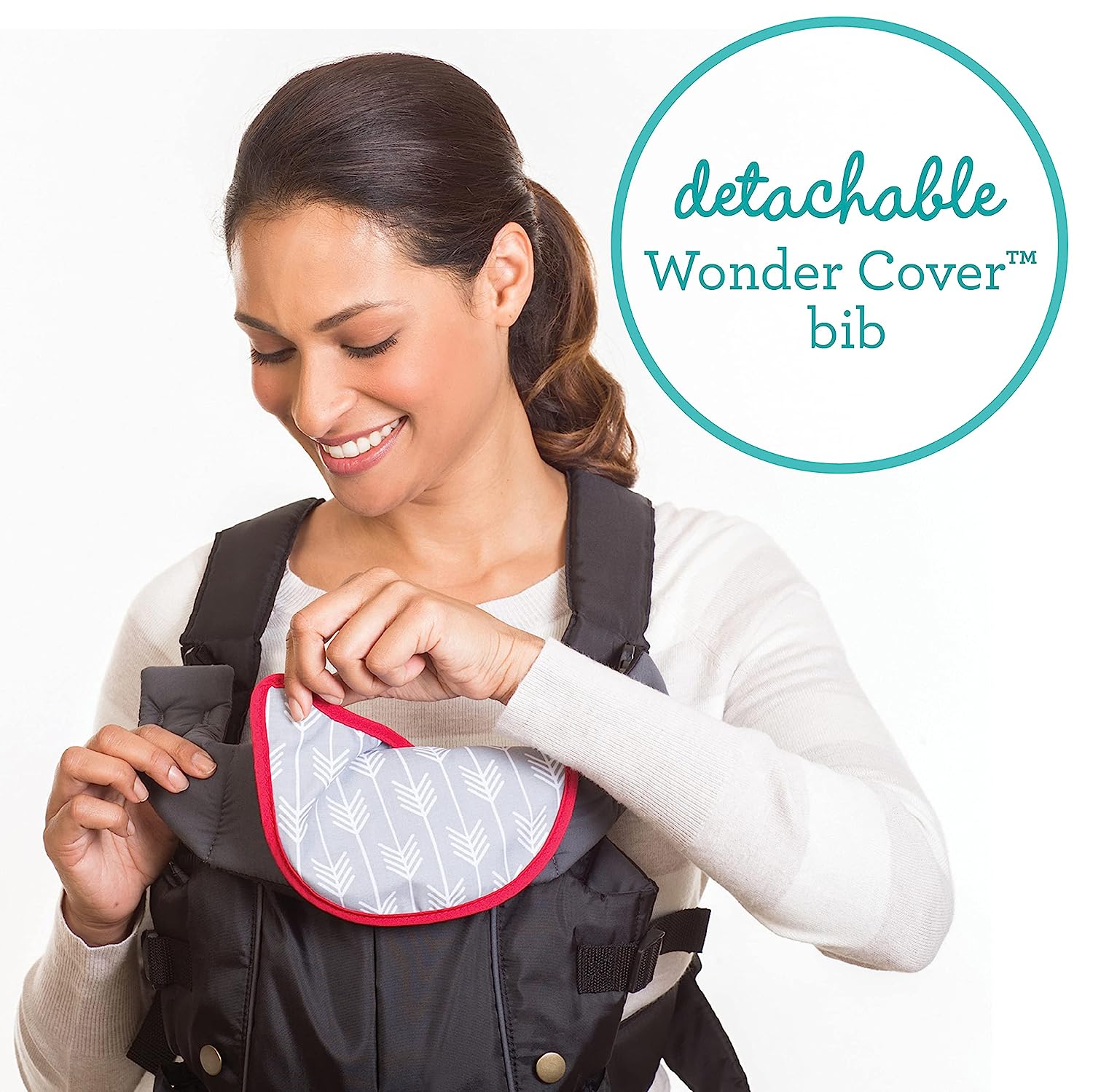 Klassische Tragetasche mit Tasche – 2 Tragemöglichkeiten, schwarze Tragetasche mit Wonder-Latz und Essentials-Aufbewahrung, Vordertasche, verstellbarem Rückengurt, einteilig