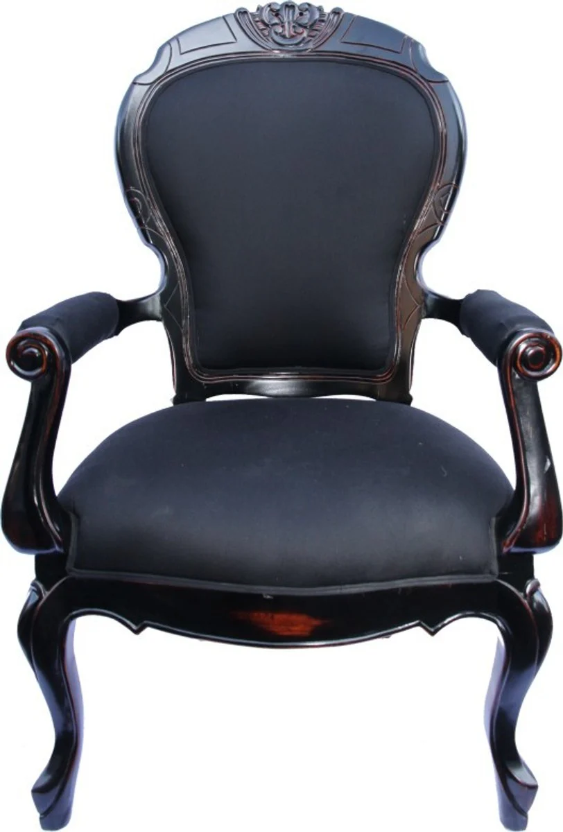 Barock Sessel Louis XIV Superior Schwarz aus Frankreich