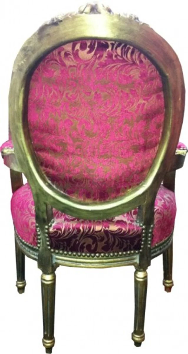 Salon Chair Violet Pattern / Gold Mod2