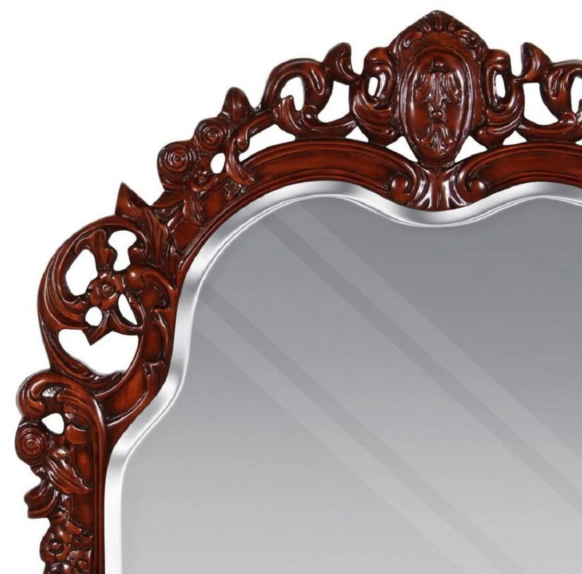 Luxury baroque mirror brown - magnificent wall mirror in baroque style - antique style wardrobe mirror - living room mirror - baroque decorative accessories - noble & magnificent