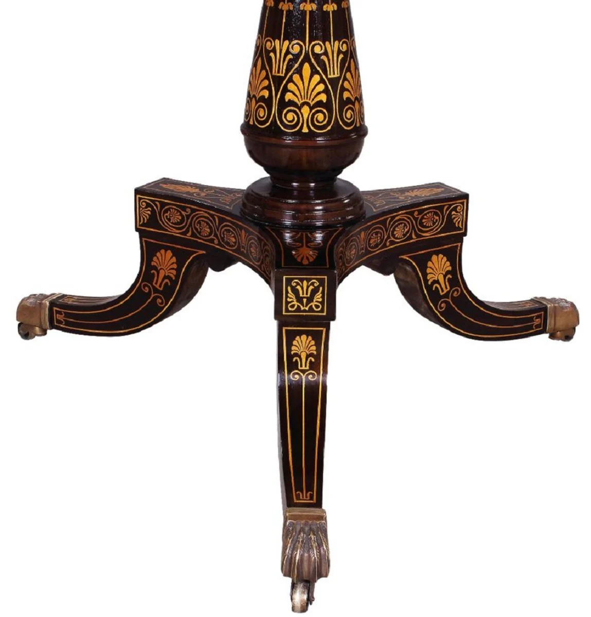 Luxury Baroque Dining Table Brown / Black / Gold - Round Solid Wood Dining Room Table in Baroque Style - Baroque Dining Room Furniture - Luxury Dining Room Furniture in Baroque Style - Noble & Magnificent