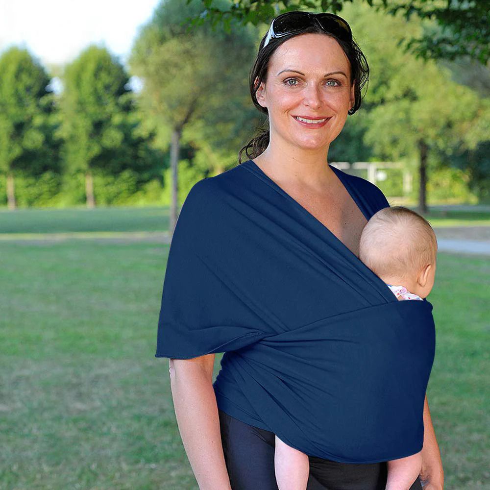 Baby-Wickeltrage, freihändige Babytrage, leicht, atmungsaktiv, weich, perfekt für Neugeborene und Babys, als Duschgeschenk, Schwarz