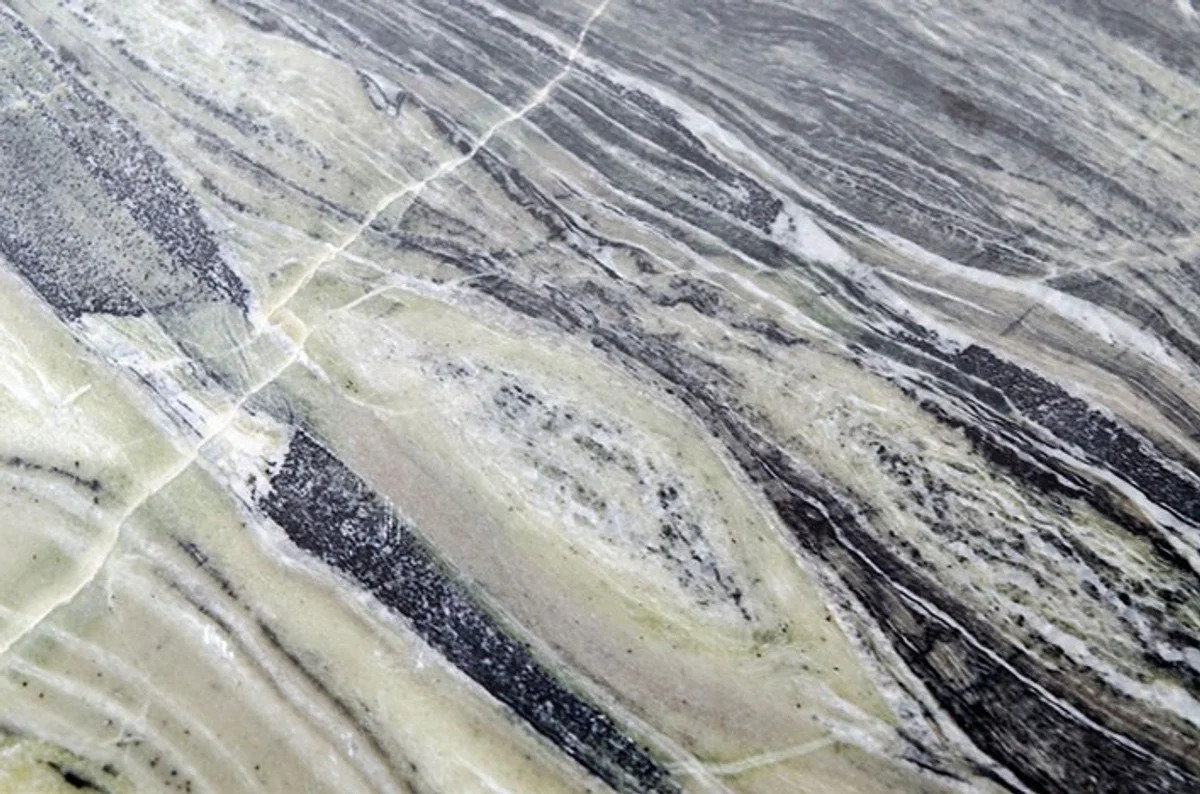 Art Deco side table gold metal / marble 35 x 35 cm - Art Nouveau table - furniture flower table