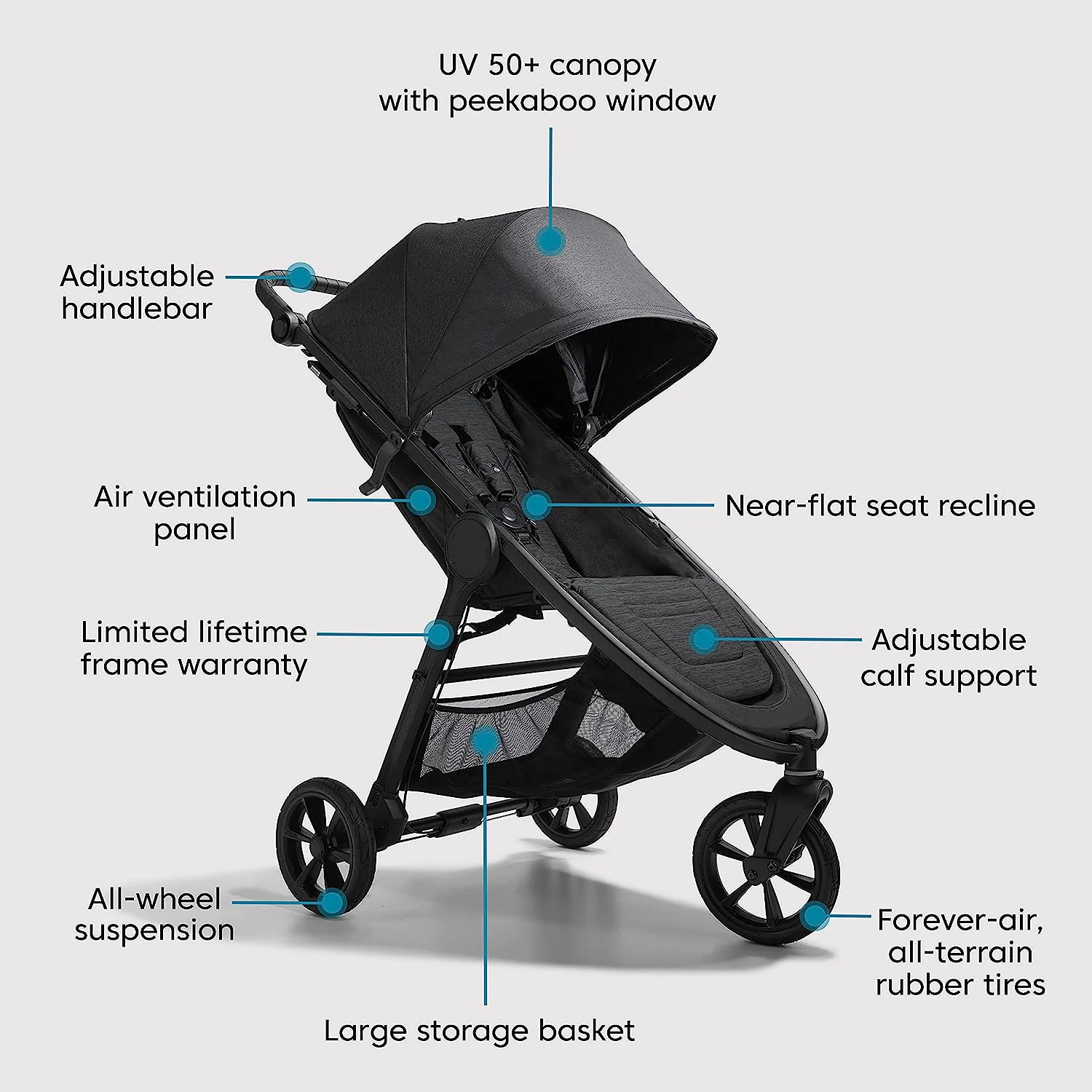 Baby Jogger City Mini GT2 All-Terrain-Kinderwagen, Jet