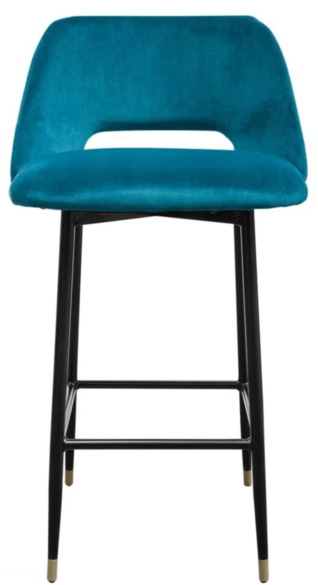 Luxury bar chair turquoise / black 55 x 58 x H. 97 cm - luxury bar furniture