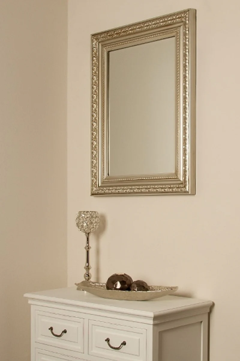 Baroque wall mirror silver 62 x H. 82 cm - Handmade mirror in the baroque style