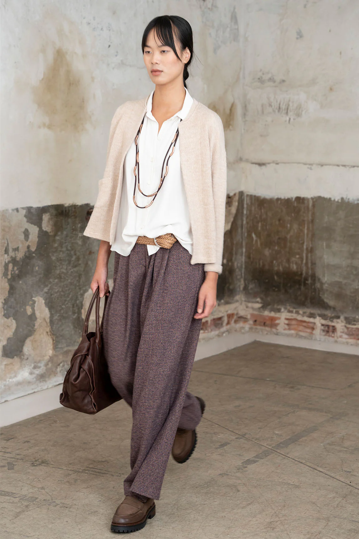 Burgunderrot karierte Hose „Aretha“ von Rivera-Spanien