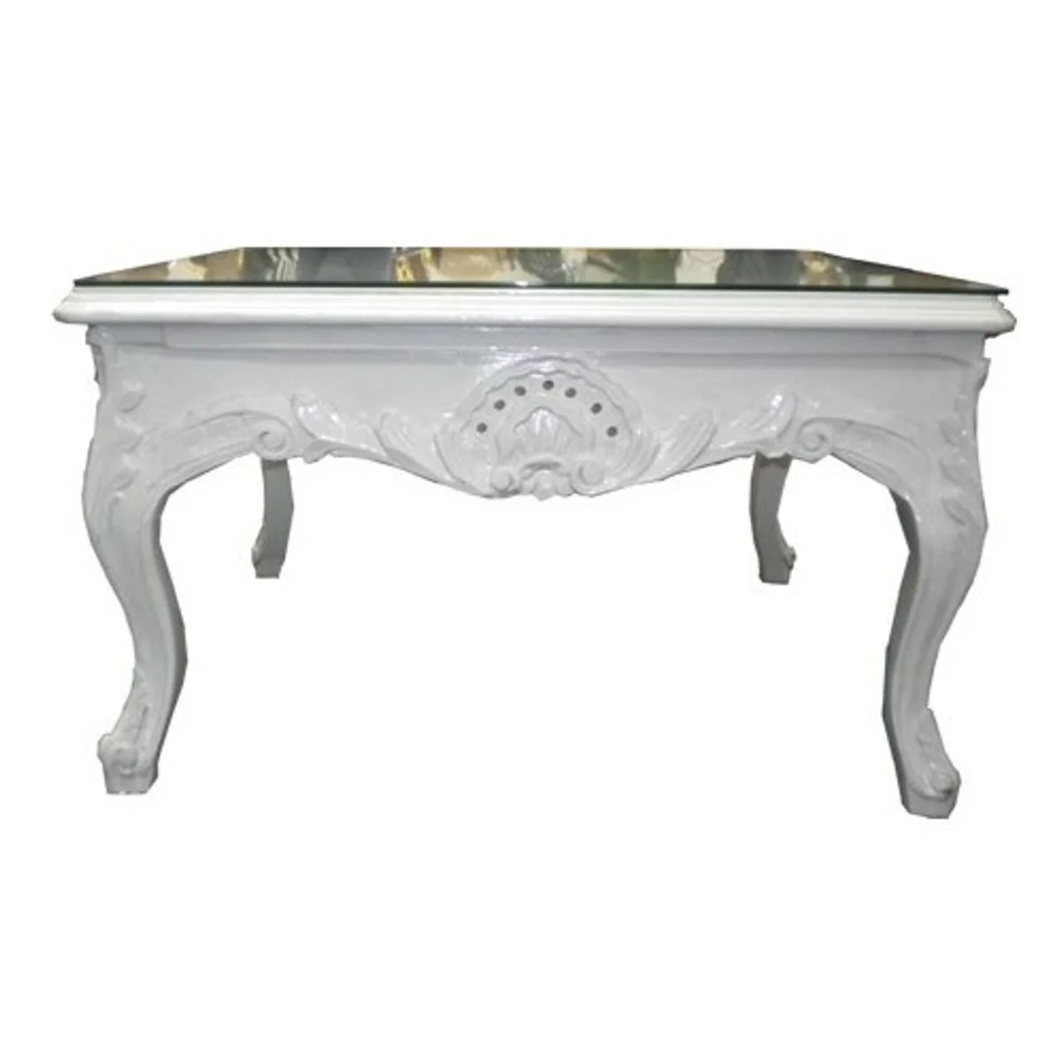 Baroque side table white 80 x 80 cm - coffee table - living room table