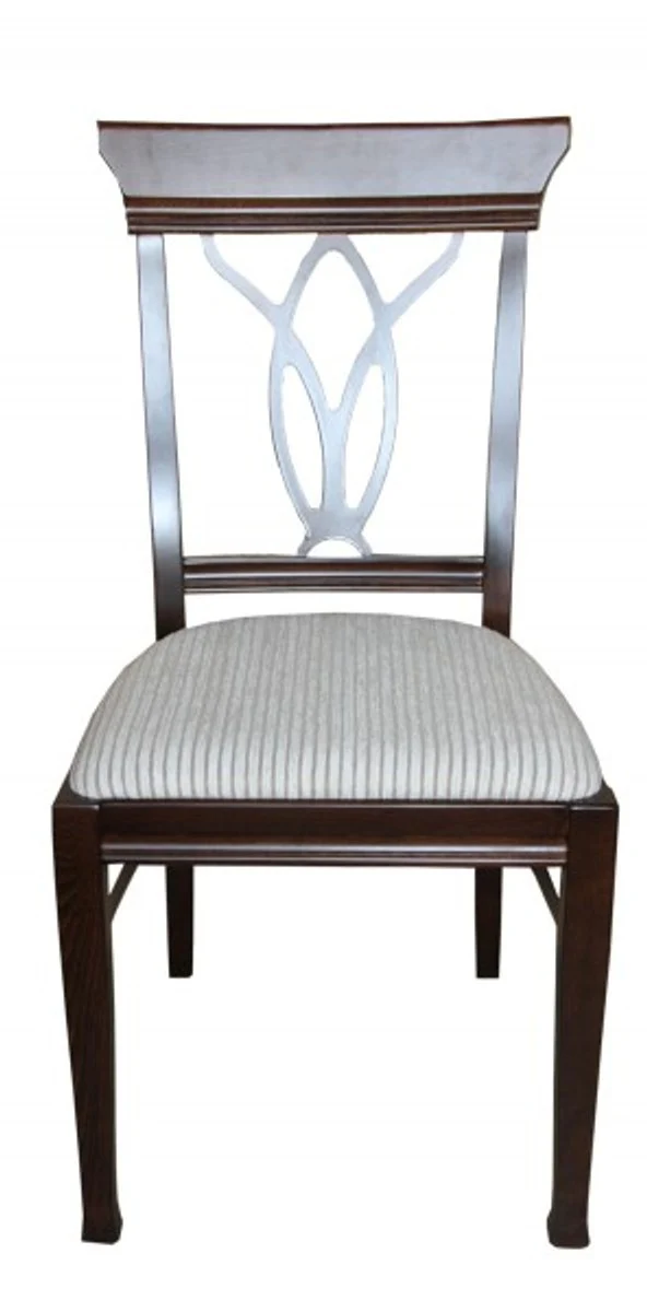 Biedermeier dining room chair without armrest beige / brown - furniture restaurant hotel catering seating