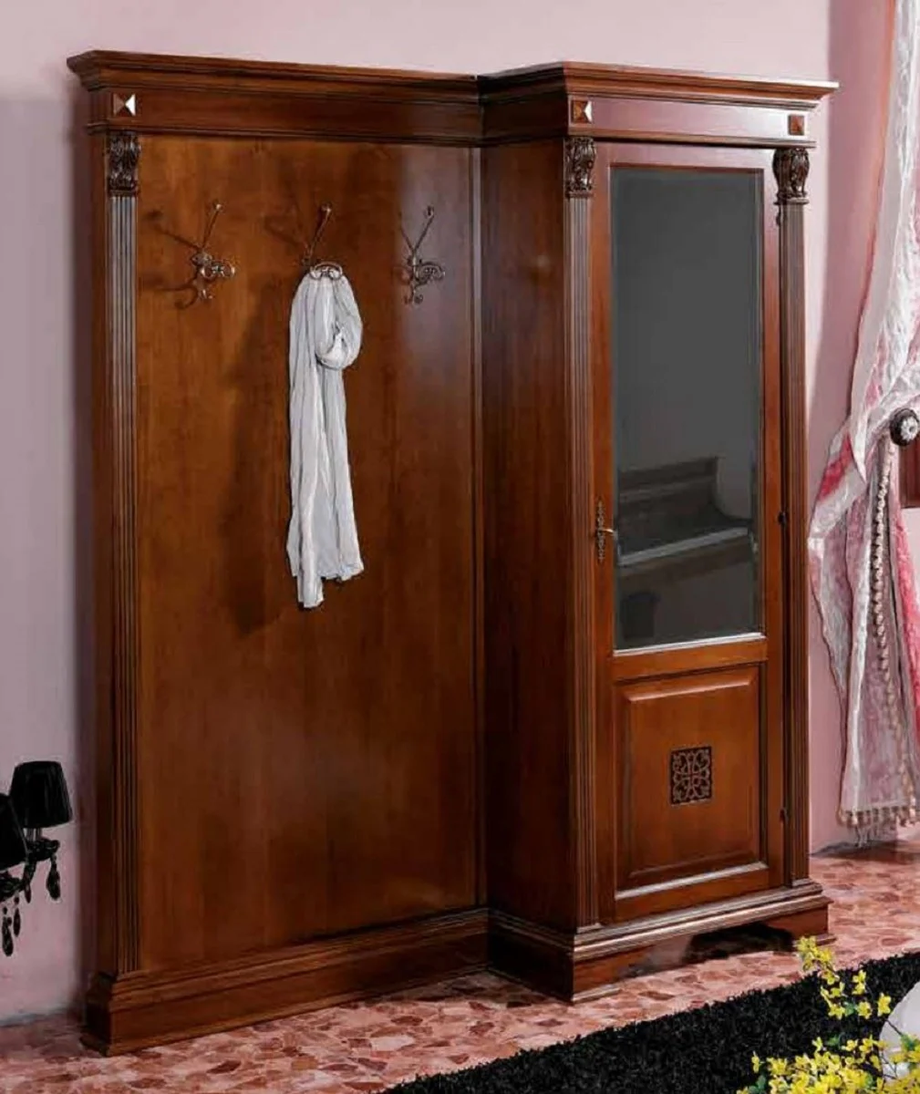 Luxury baroque wardrobe with cupboard brown - solid wood wardrobe in baroque style - luxury wardrobe furniture in baroque style - luxury quality - Made in Italy