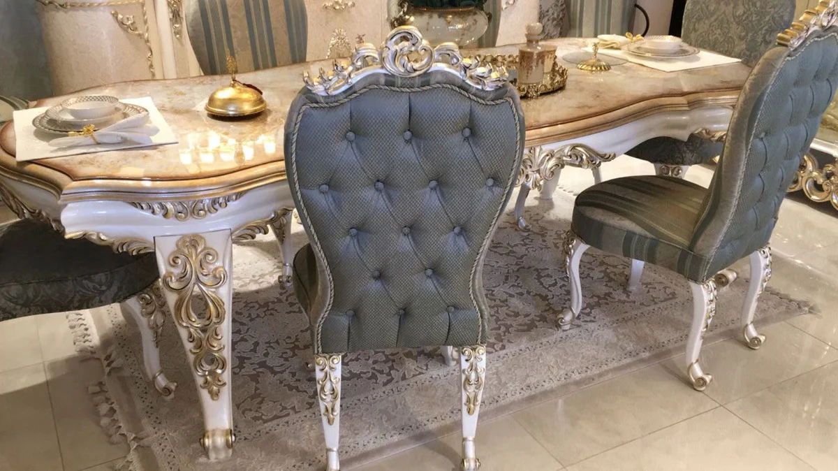 Luxury Baroque Dining Room Set - 1 Dining Table & 8 Dining Chairs - Baroque Dining Room Furniture - Luxury Quality - Noble & Magnificent