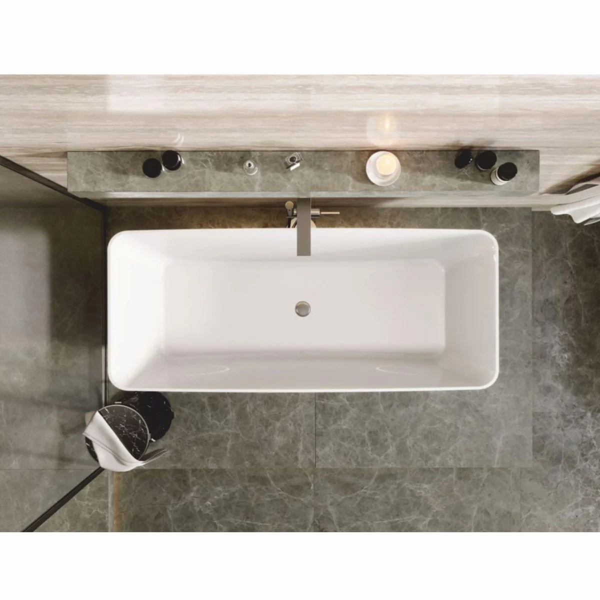 Freestanding luxury bathtub high gloss white 180 cm - bathroom furniture