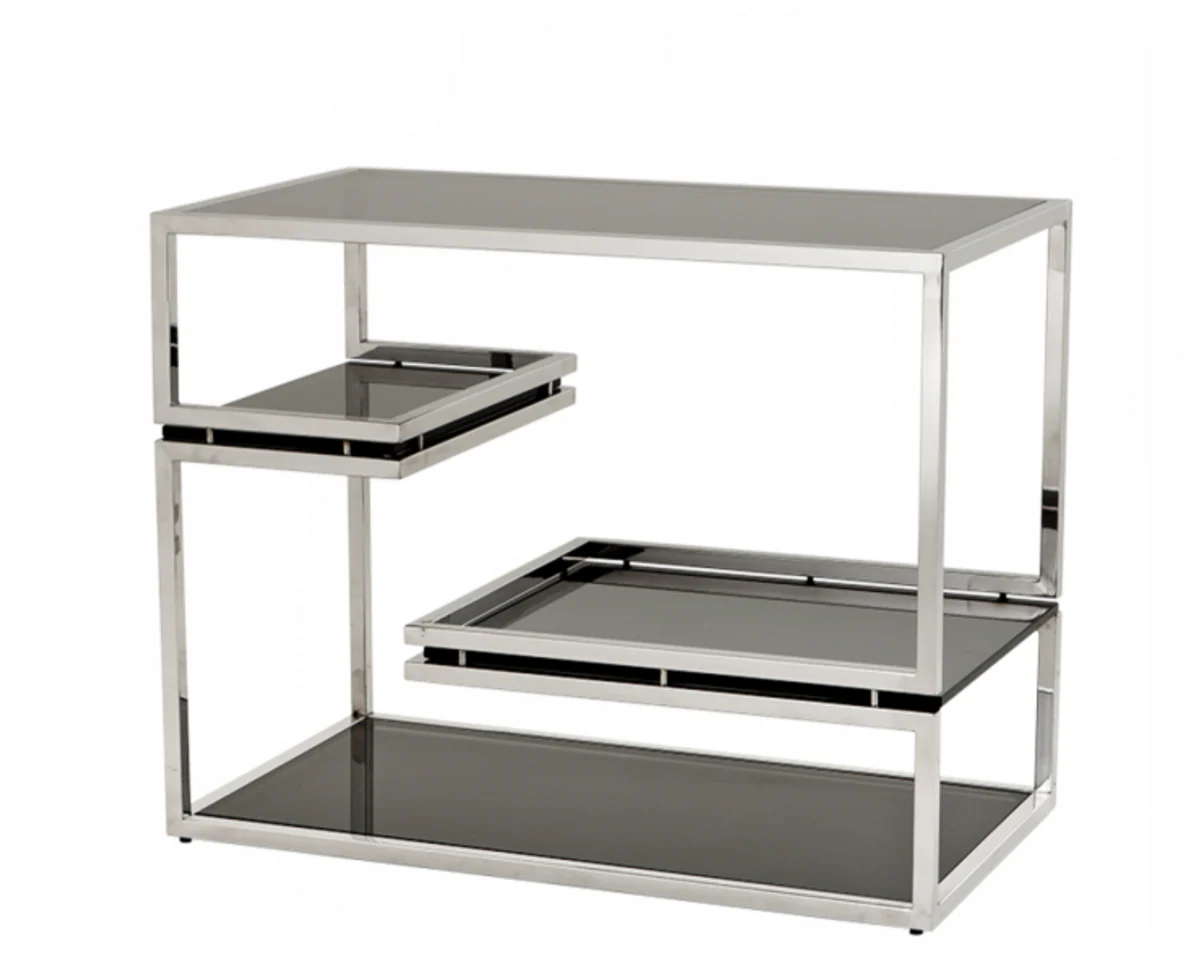 Luxury Art Deco designer side table with smoked glass - hotel table furniture