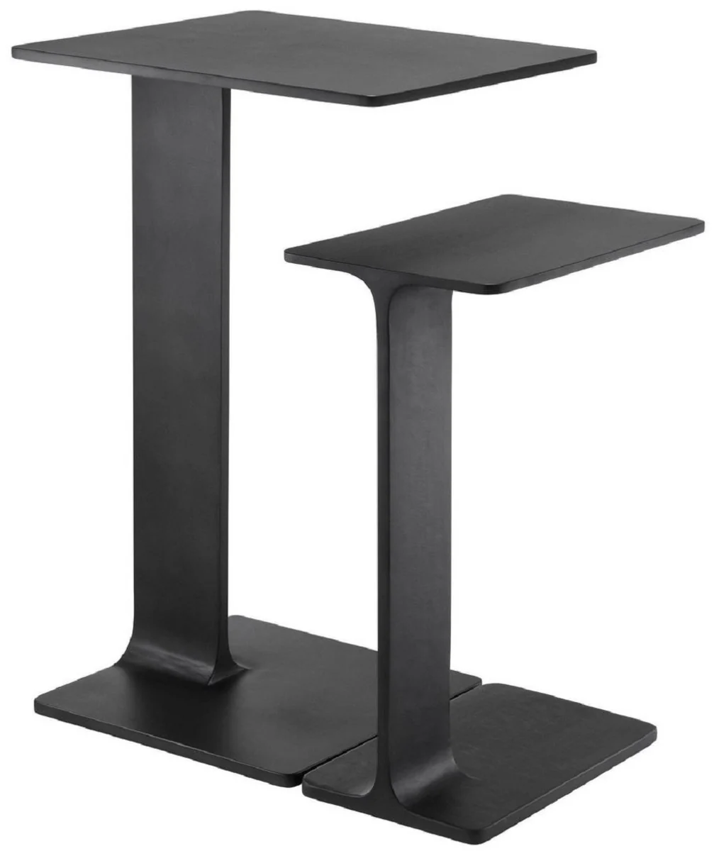 Luxury side table set black - 2 tables made of high-quality aluminum - living room furniture - luxury quality