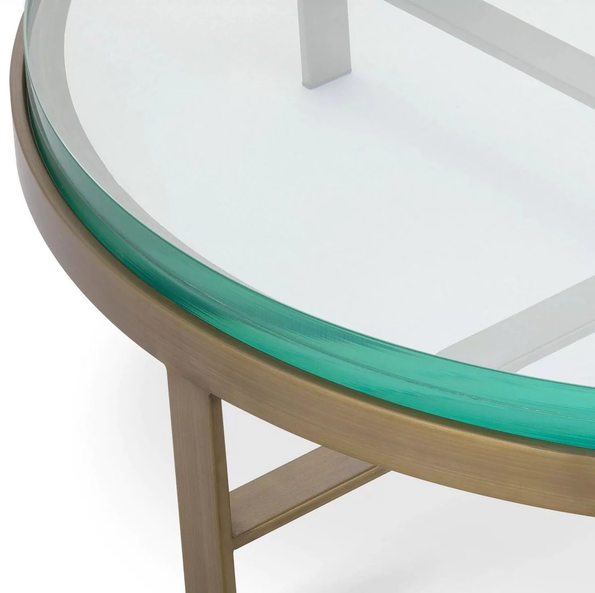 Luxury coffee table brass Ø 97.5 x H. 30 cm - Round living room table with glass top - Living room furniture - Luxury furniture - Living room furnishings - Luxury furnishings