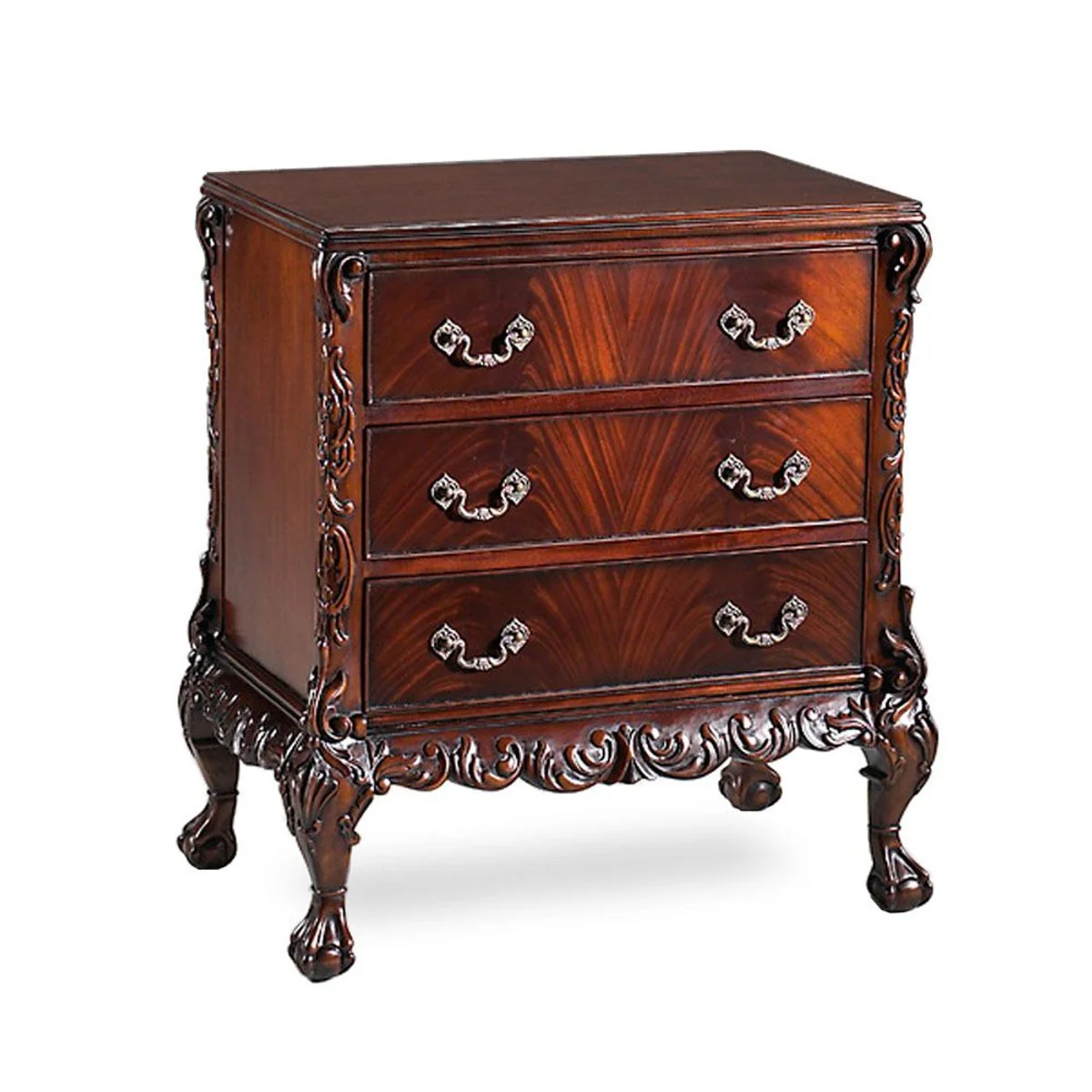 Luxury baroque chest of drawers dark brown - night chest of drawers with 3 drawers - luxury furniture